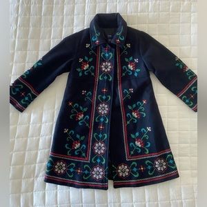 Baby GAP Embroidered Navy Girls Coat Jacket